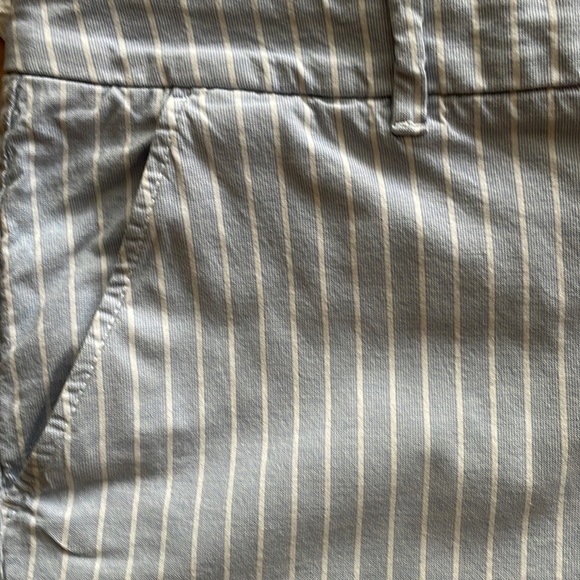 H&M LOGG Blue and White Pinstripe Shorts Cuffed Leg Cotton Size 8 - Picture 5 of 12